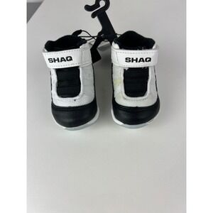 Shaq Infant Boys High Top Athletic Basketball Sneakers White Black Size 2 NEW